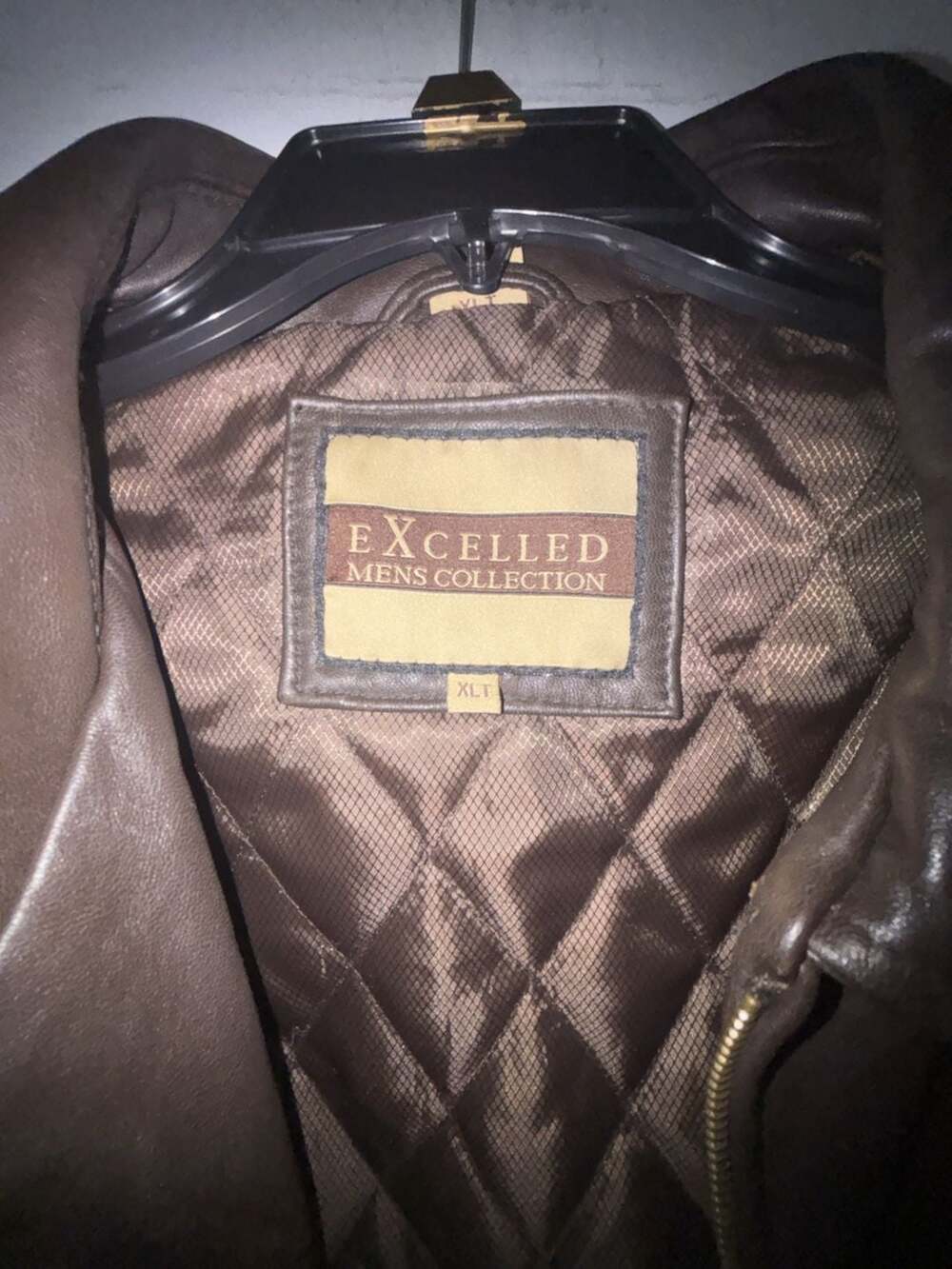 Excelled Mens Collection Brown Leather Jacket, Size XLT